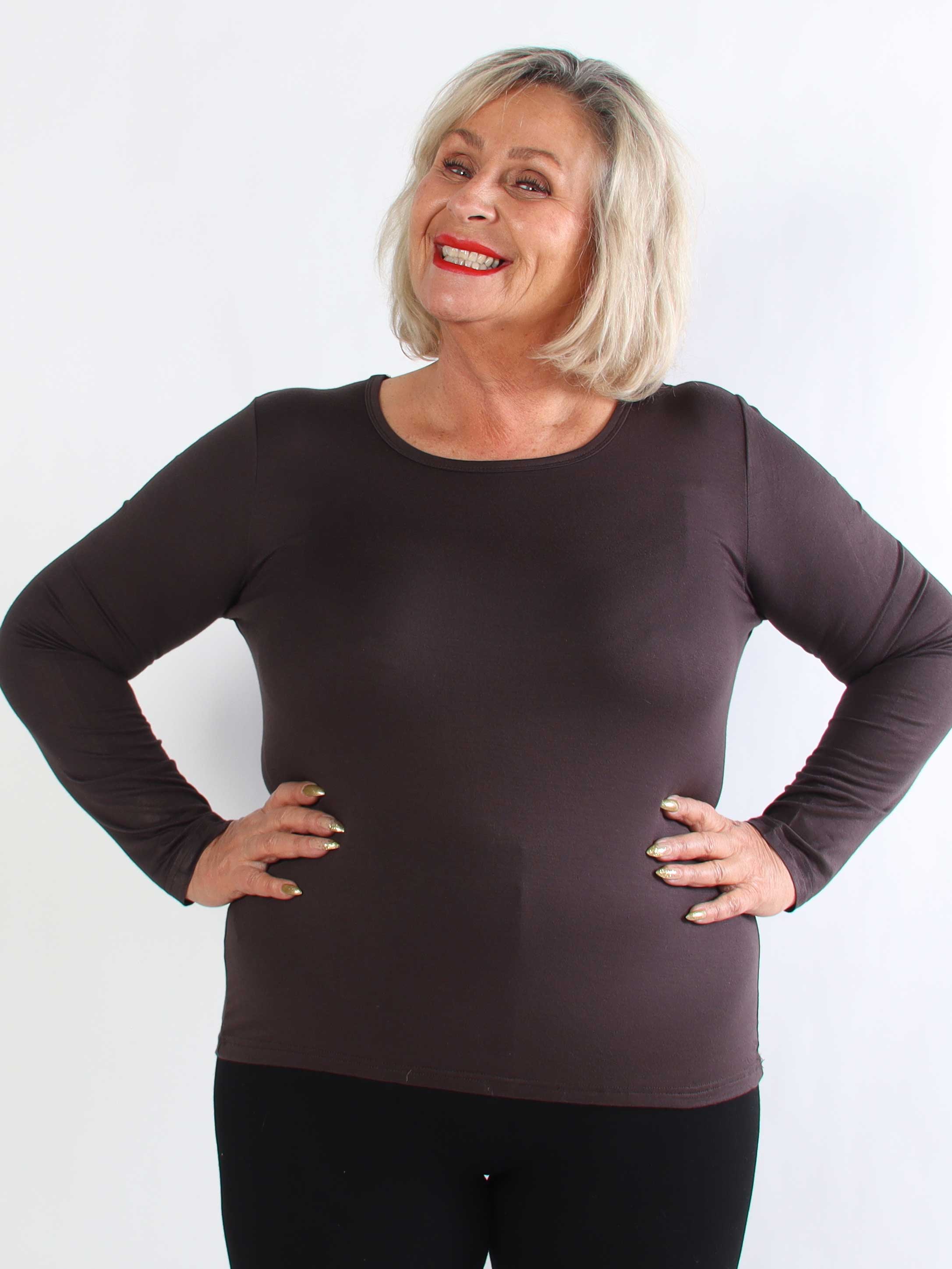 Othilia - Blød langærmet basis bluse